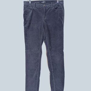Ann Taylor Loft Gray Skinny Midrise Corduroy Pants Jeans 30/10 EUC